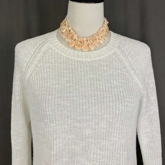 Eileen Fisher White Crew Neck Tunic Sweater Organic Linen Blend Long Sleeve Sz S - Picture 11 of 16